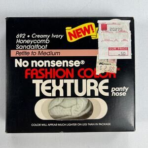 Vintage 1987 No Nonsense Fashion Color Honeycomb Texture Pantyhouse Creamy Ivory
